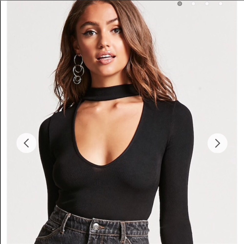 🖤 F21 • Ribbed Mock Neck Top